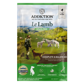 ADDICTION 自然癮食 全齡犬 乾飼料 無穀 完整均衡配方 低溫風乾技術 螯合礦物質 無基因改造 富含益生元, 草飼羊, 1.8kg, 1袋