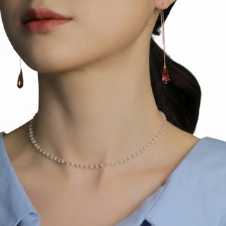 JUDY AND PAUL Elisa 水滴切割紅寶石長款耳環 玫瑰金