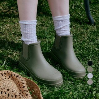 SHOOPEN 女款短筒鬆緊帶切爾西雨靴 HPCV6ES704