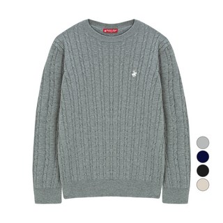 BEVERLY HILLS POLO CLUB 比佛利保羅 男女通用麻花圓領長袖棉質針織衫 CPN7T81