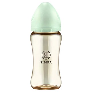 Simba 小獅王辛巴 蘊蜜鉑金PPSU寬口防脹氣奶瓶 新生適用, 綠沐, 270ml, 1個