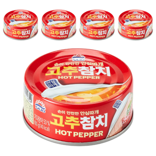 SAJO 鰹魚罐辣味 紅色, 100g, 5罐