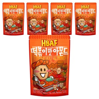 BAFF 杏仁果 辣炒年糕味, 120g, 5包