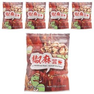 六福 風味蠶豆 椒麻 香酥脆口 經典台式零食, 100g, 5包