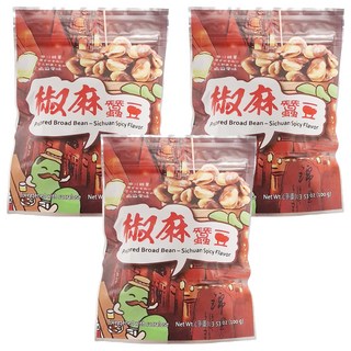 六福 風味蠶豆 椒麻 香酥脆口 經典台式零食, 100g, 3包