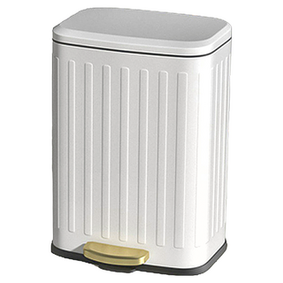 Mega 復刻輕奢不鏽鋼靜音垃圾桶, 白金色, 外桶22 x 15 x 32cm 內桶22 x 14.5 x 28cm, 1個