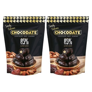 Chocodate 85%杏仁夾心黑巧克力, 90g, 2包