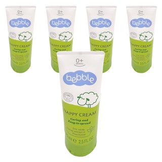 Bebble 貝朵 親膚屁屁膏 75ml 氧化鋅搭配親膚性高的蓖麻籽油與大豆油 不含酒精和人工色素, 5條