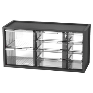 livinbox 零件箱 A9-5244, 小型幫手零件分類箱, 378 x 154 x 189 mm, 黑色, 1個