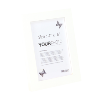 iINDOORS 英倫家居 北歐簡約實木相框 4 x 6吋 150g, 12.7 x 17.6cm, 白色, 1件