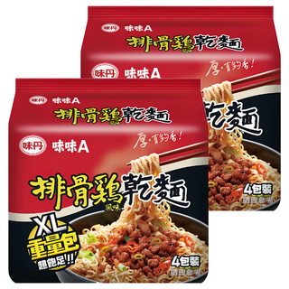 味丹 味味A 排骨鷄風味乾麵 XL重量包 123g, 8包