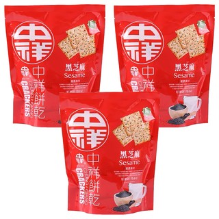 中祥 黑芝麻薄餅, 170g, 3袋