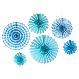 紙扇花 Set 6件 含掛繩 藍 8in(2mex-20cm) 12in(2mex-30cm) 16in(2mex-40cm)