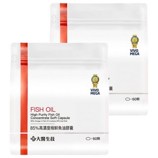 大醫生技 85%高濃度極鮮魚油膠囊, 60顆, 850mg, 2袋