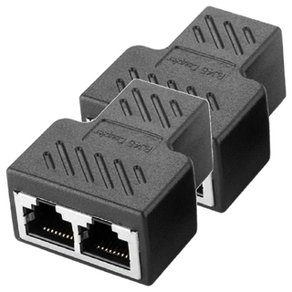 MAX+ RJ45一分二轉接器 網路分接 三通頭 快速傳輸 屏蔽信號干擾 傳輸穩定 即插即用, 單一商品, 2個