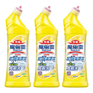 Kao 花王 Magiclean 魔術靈 台灣公司貨 殺菌瞬潔 馬桶清潔劑 檸檬香, 500ml, 3瓶