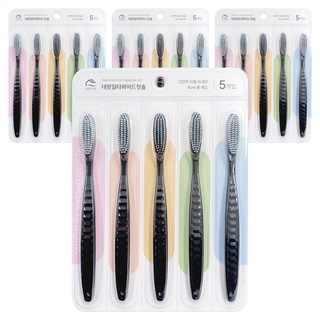 Back to Basics 大王王牌寬頭牙刷 黑色 5入組, 4套