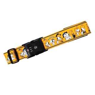 SNOOPY 史努比 行李束帶 + TSA鎖 漫畫 黃 240614 175 x 5cm 1條