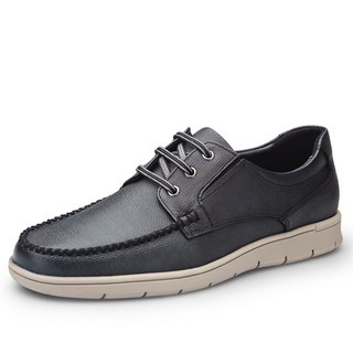 VONIN 男士牛皮柔軟Saffiano皮革鬆緊帶休閒鞋 HD023BK