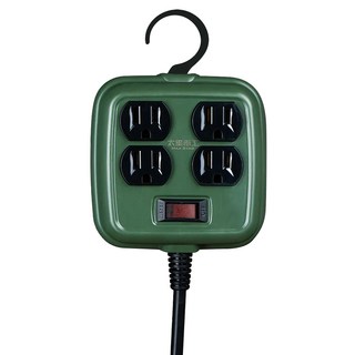 MAX STAR 太星電工 一開二插工業風延長線 3孔 AX-A0717, 1.8m, 軍綠色, 1個