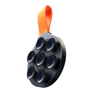 JOYROOM 機樂堂 吸盤式手機磁吸支架 JR-ZS393 適用於iPhone 12/13/14/15及磁吸手機殼 4.0-7.0吋手機尺寸, 黑橙色, 1個