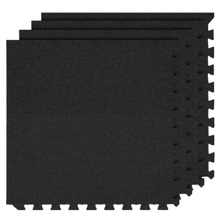 LIVESPO 拼圖式健身地墊, 4個, 黑色