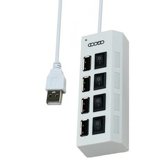 AGOOD 4埠USB2.0獨立開關集線器 45cm線長, 1入