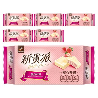 新貴派 草莓口味夾心餅乾，白巧克力淋面，酸甜好滋味, 117g, 6包