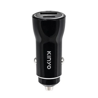 Kinyo PD + QC3.0車用快速充電座 25 x 25 x 57mm 18g, CU-80, 1個, 黑色
