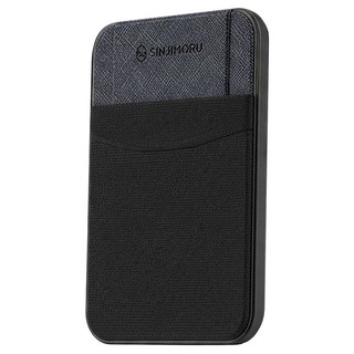 SINJIMORU MagSafe M 翻蓋立架卡包, 黑色, 1個