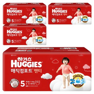 하기스 2024 매직컴포트 팬티형 기저귀 남녀공용, 5단계, 168매