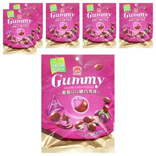 義美 QQ糖巧克球 葡萄口味, 160g, 6袋