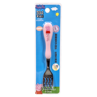 佩佩豬 造型不鏽鋼叉子, 粉紅色, 1支, 叉子x1PCS