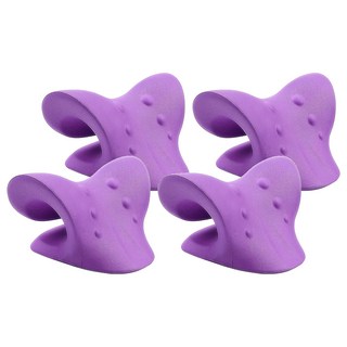 QIDINA C型頸椎按摩枕頸枕肩頸按摩枕 3C族低頭族救星, 紫色, 20.5 x 12 x 16cm, 4個