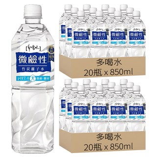 多喝水 微鹼性竹炭離子水, 850ml, 40瓶