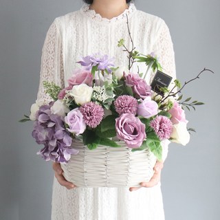 모리앤 비누꽃 에바 꽃바구니, 퍼플, 1개