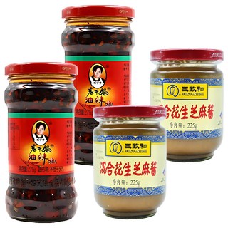 老干媽 油辣椒醬+花生芝麻醬, 500g, 2組