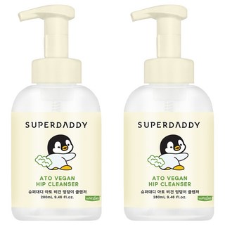 SUPER DADDY 異膚純素屁屁清潔露, 280ml, 2個