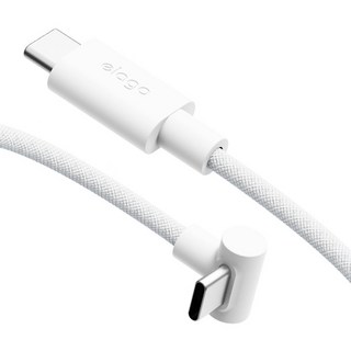 elago 60W PD C to C 90度高速充電線, 白色, 1個, 2m