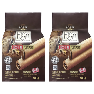 大地穀萊寶 活力十穀巧克力棒, 台灣本產, 外層酥鬆脆, 內層烤焙香, 入口即化, 營養滿分, 天然無添加, 180g, 2包