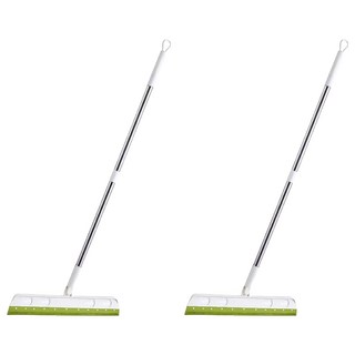 多功能魔術刮 Set 2支, 橡膠卡紙槽, 靜電吸附毛髮, 懸掛收納, 抹茶綠, 1組