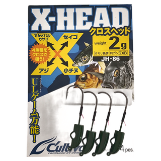 OWNER 歐娜 X-HEAD 彈頭型汲鉤頭 流彈丸 Jighead JH-86 2g, 4個裝, 1組
