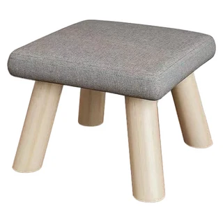 Mega 馬卡龍棉麻蘑菇小椅 灰色 26x26x19公分, 1個