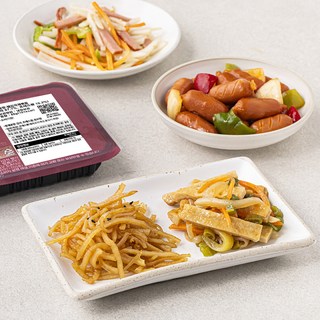 식도감 추억의 아이 반찬 햄감자채볶음 80g + 부드러운 진미채볶음 60g + 어묵볶음 130g + 소시지 야채볶음 200g 세트, 1세트