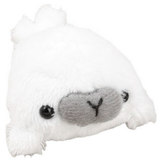 迷你動物絨毛沙包娃娃, 小海豹 白色, 1個, 3.5cm