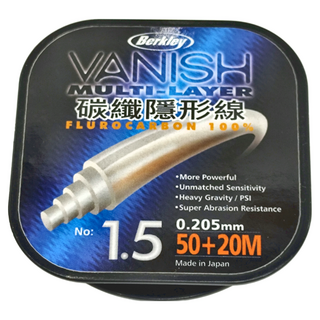 Berkley 貝克力 New VANISH 高比重 碳纖隱形線 1.5號, 1個, 透明