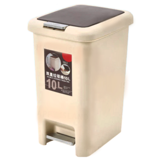 雙開垃圾桶 10L 灰色/咖啡色 有內桶/無內桶 上蓋有緩降設計, 18 x 27 x 31cm, 杏咖