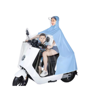 JAR嚴選 機車一件式親子雨衣 藍色, 均碼