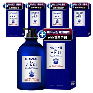 AKei. 涼爽男性私密處清潔露, 5瓶, 550ml