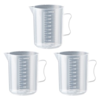 LIVING Maker BPA FREE 多用途堅固塑膠量杯燒杯 1L, 3個